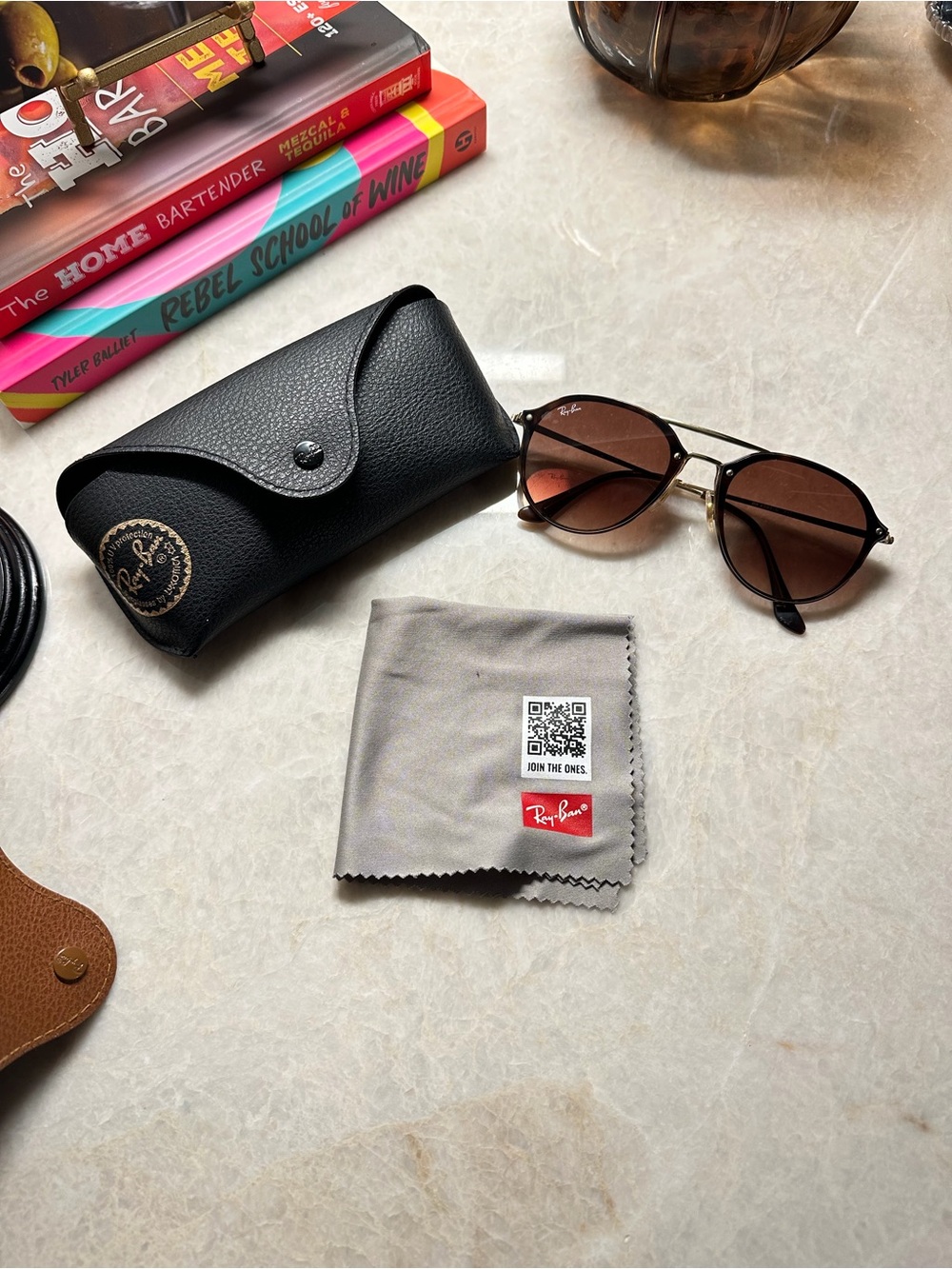 Ray-Ban Brown Lens Metal Frame Sunglasses with Black Case